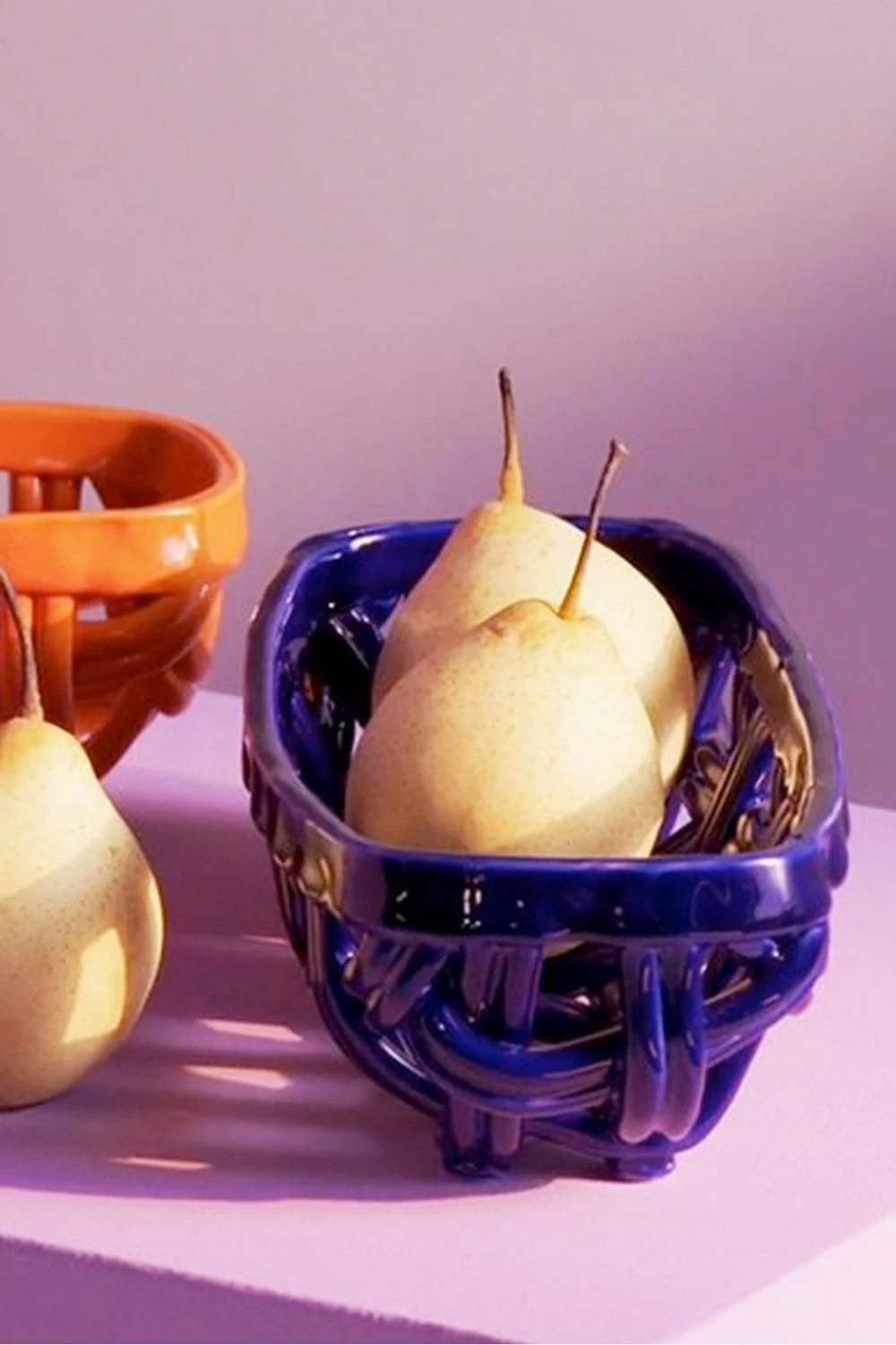 &klevering Ceramic Blue Baguette Basket 4 &klevering Ceramic Blue Baguette Basket