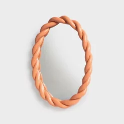 &klevering Braid Mirror Oval Pink