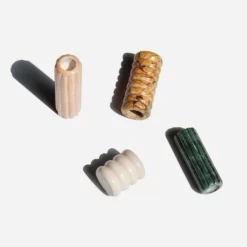 &klevering Riffle White Marble Candle Holder