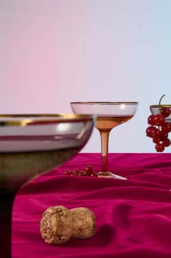 &klevering Set Of 2 Smoked Champagne Coupes