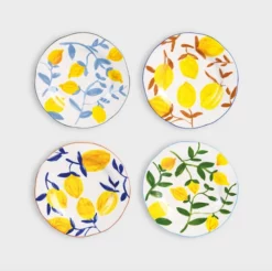 &klevering Set Of Four Lemon Twig Plates