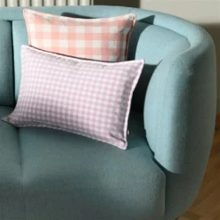 &klevering Lilac Gingham Cushion