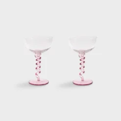 &klevering Coupe Spiral Pink Set Of 2