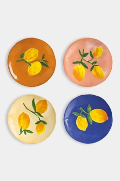 &klevering Ceramic Lemon Side Plates Set Of 4