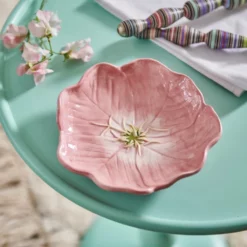 &klevering Pink Flower Shallow Bowl