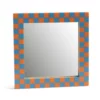 &klevering Light Blue and Orange Check Standing Mirror (17.5 x 17.5 cm)