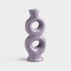 &klevering Loop Lilac Stoneware Candleholder