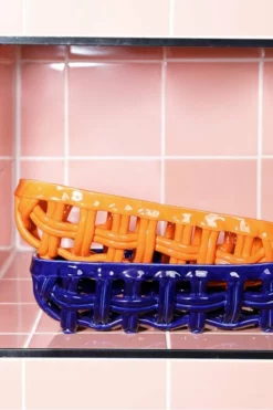 &klevering Ceramic Blue Baguette Basket 9 &klevering Ceramic Blue Baguette Basket