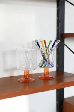 &klevering Twirl Orange Glass - Set of 2