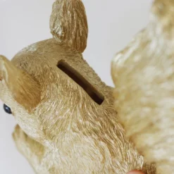 &klevering Coin Bank Gold Squirrel