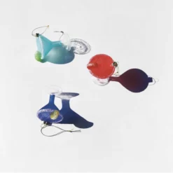 &klevering Set of 3 Glass Christmas Ornaments - Cocktail