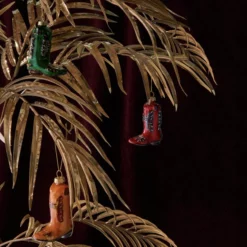 &klevering Set of 3 Glass Christmas Ornaments - Boots