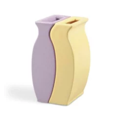 &klevering Wavey Lilac And Yellow Vase Set Of 2