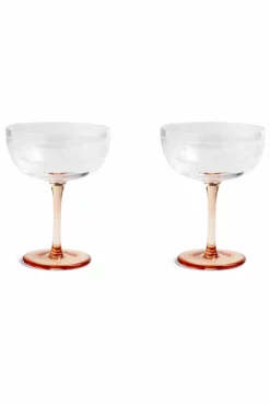 &klevering Set of Two Floral Champagne Coupes
