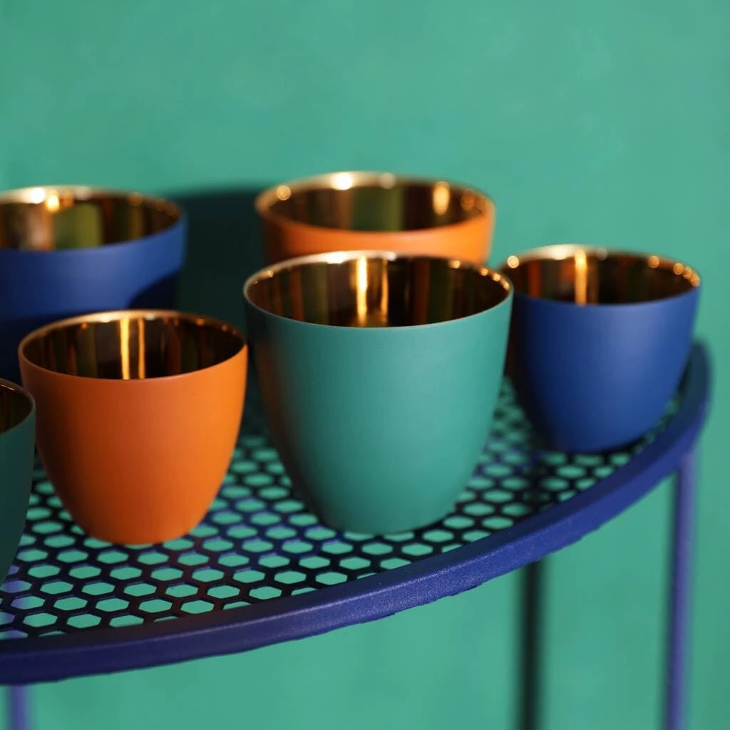 &klevering Porcelain Gold Lined Votive Candle Holder 6 &klevering Porcelain Gold Lined Votive Candle Holder