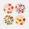 &klevering Set of 4 Large Orange Twig Plate