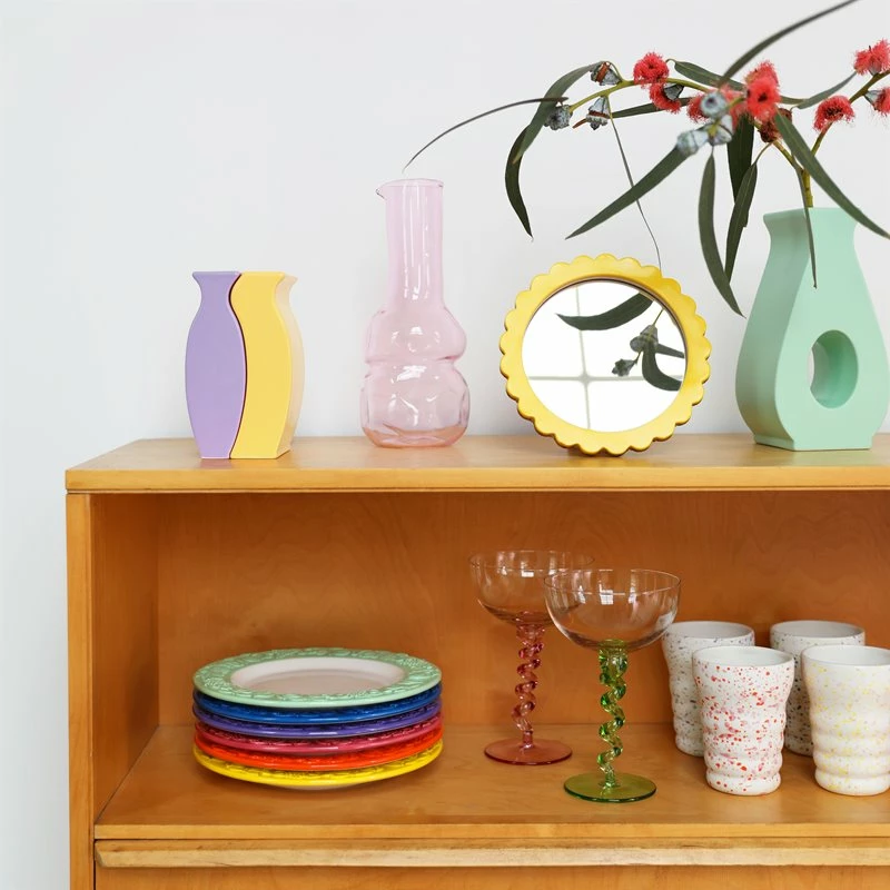 &klevering Spiral Pink Cocktail Glass - Set of 2 5 &klevering Spiral Pink Cocktail Glass - Set of 2