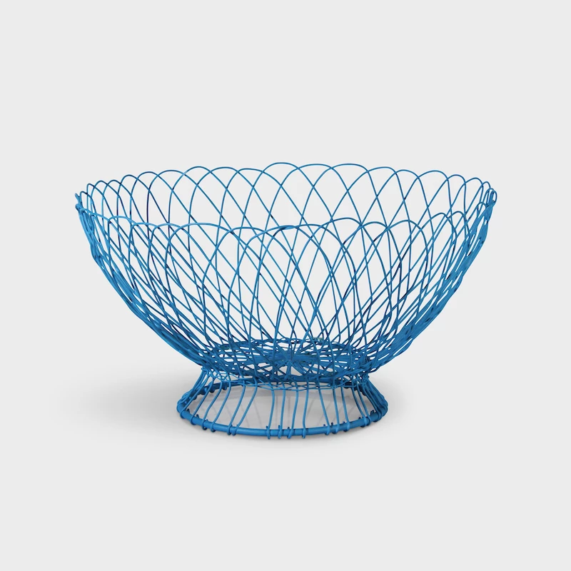 &klevering Blue Twist Wire Basket 3 &klevering Blue Twist Wire Basket