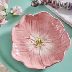 &klevering Pink Flower Shallow Bowl