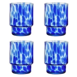 &klevering Set of Four Blue Tortoise Tumblers