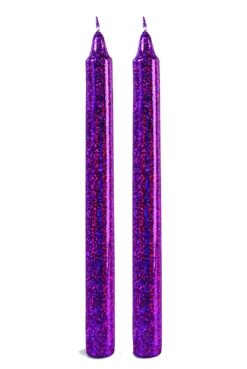 &klevering Two Glitter Candles Violet