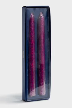 &klevering Two Glitter Candles Violet