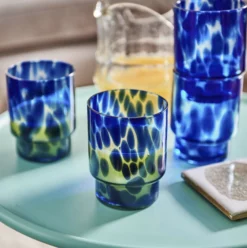 &klevering Blue Tortoise Glass Tumbler