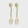 &klevering Set of 2 Gold Daisy Forks