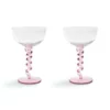&klevering Set of Two Pink Spiral Stem Wine Glasses