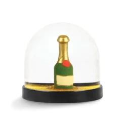 &klevering Gold Glitter Champagne Bottle Snowglobe Wonderball
