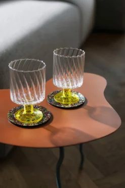 &klevering Twirl Yellow Glass - Set of 2