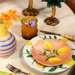 &klevering Set of 4 Faux Bamboo Glasses