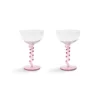 &klevering Spiral Pink Cocktail Glass - Set of 2