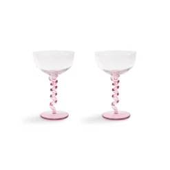 &klevering Spiral Pink Cocktail Glass - Set of 2