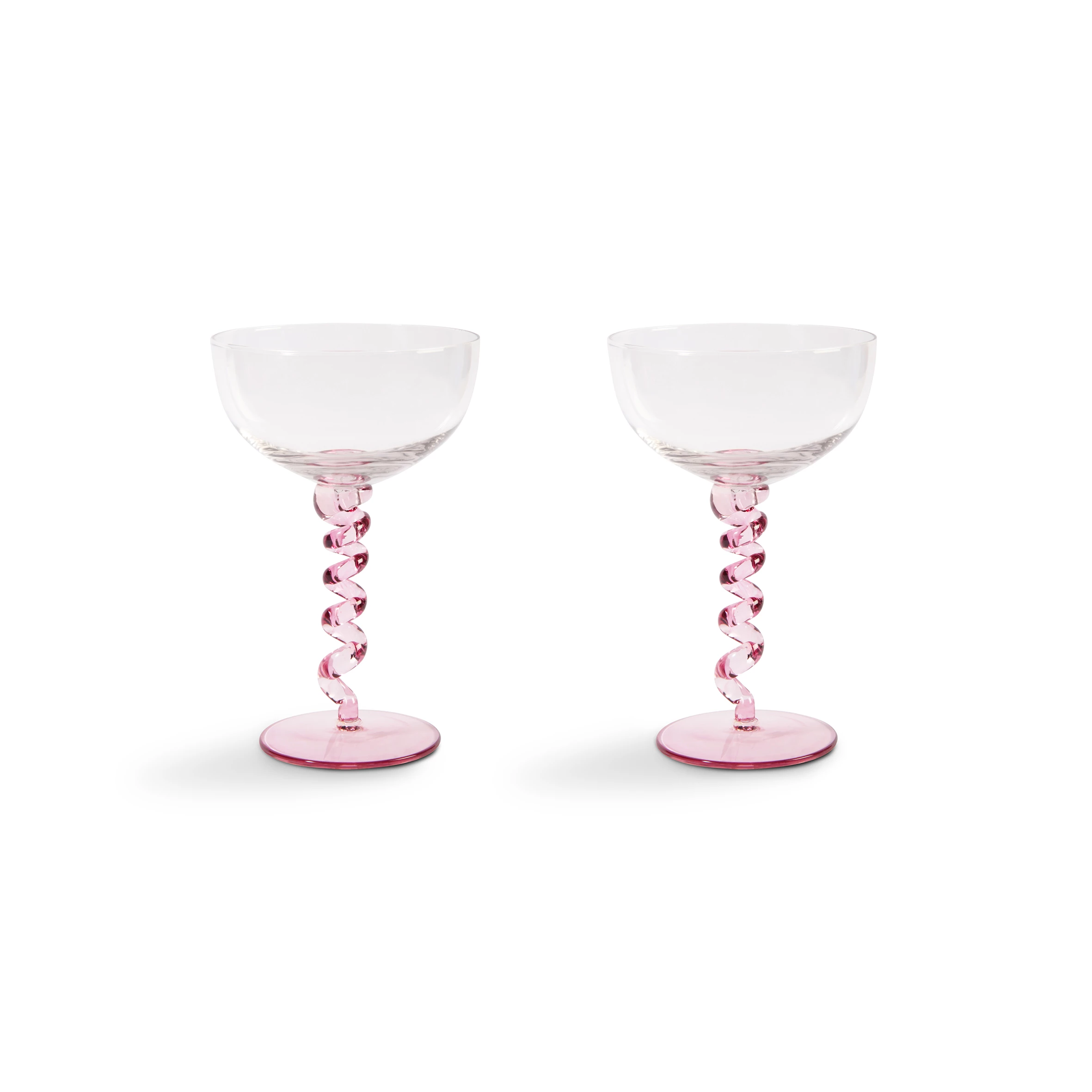 &klevering Spiral Pink Cocktail Glass - Set of 2 3 &klevering Spiral Pink Cocktail Glass - Set of 2