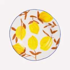 &klevering Set of 4 Large Lemon Twig Plate