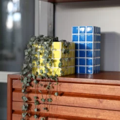 &klevering Ceramic Plant Pot Tile Yellow 14cm