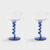 &klevering Blue Spiral Champagne / Cocktail Glass