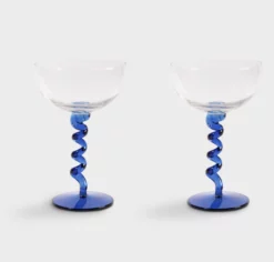 &klevering Blue Spiral Champagne / Cocktail Glass