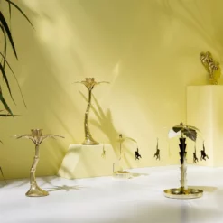 &klevering Small Gold Monkey Go Round Candle Holder