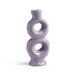 &klevering Loop Lilac Stoneware Candleholder