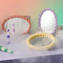 &klevering Braid Oval Wall Mirror Pink