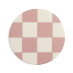 &klevering Check Coasters in Pink (Set of 4)