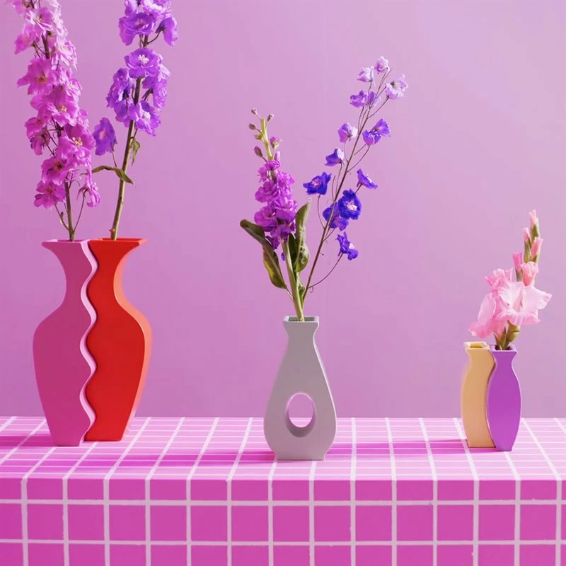 &klevering Yellow Lilac Fuse Vase Set 9 &klevering Yellow Lilac Fuse Vase Set