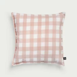 &klevering Pink Gingham Cushion