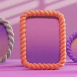 &klevering Braid Rectangle Photo Frame Peach