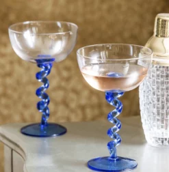 &klevering Blue Spiral Champagne / Cocktail Glass