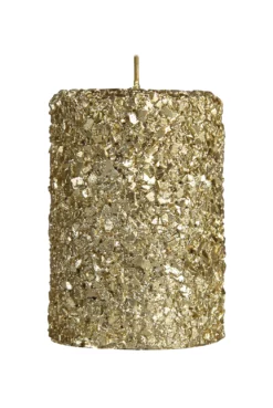 &klevering Small Pillar Glitter Candle - Gold