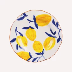 &klevering Set of 4 Large Lemon Twig Plate