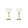 &klevering Spiral Green Cocktail Glass - Set of 2